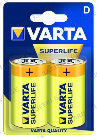 ელემენტი მარილოვანი VARTA Superlife D 1.5V 2 ც