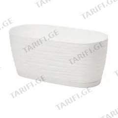 პლასტმასის ქოთანი დასადგამით FORM PLASTIC Sahara petit box 3130-011 Ø31 თეთრი