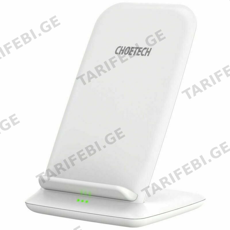 დამტენი მოწყობილებობები Choetech T555-F 15W 2coils Fast Wireless ChargingStandWhite
