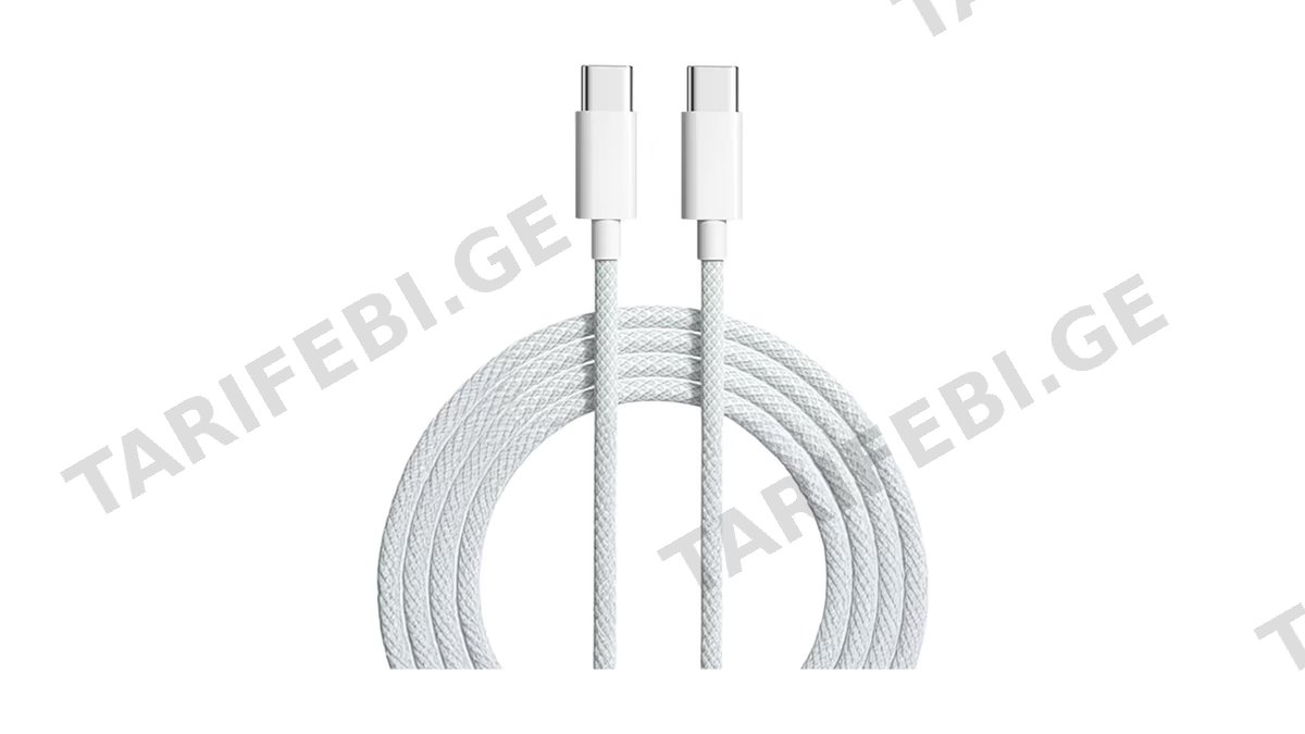 Apple ორიგინალი USB-C to USB-C 60W დაწნული კაბელი