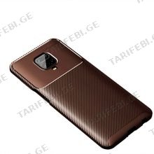კარბონის ქეისი Xiaomi Redmi Note 9 Pro Focus Carbon Case - ყავისფერი