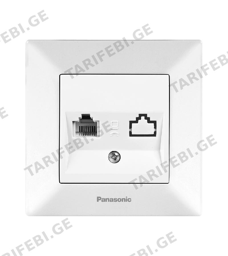 როზეტი PANASONIC ARKEDIA SLIM ტელეფონის თეთრი