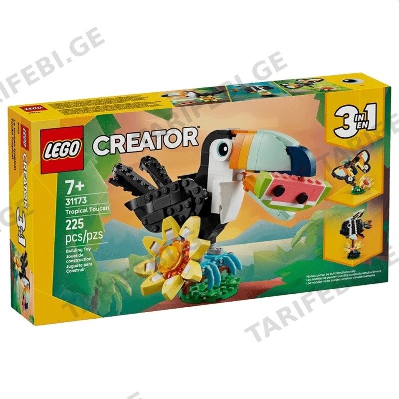 ასაწყობი კონსტრუქცია LEGO CREATOR 3-IN-1 31173 ტროპიკული ტუკანი 225 ნაწილი