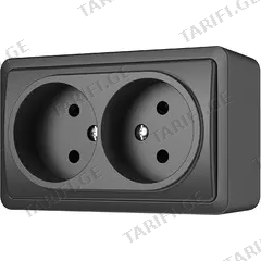 როზეტი Vilma RP16-020 an 2 განყოფილებიანი ანტრაციტი