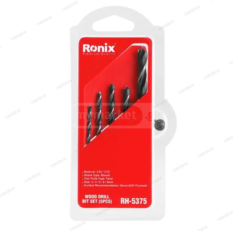 ხის ბურღების ნაკრები Ronix RH-5375 5ც