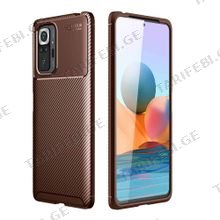 კარბონის ქეისი Xiaomi Redmi Note 10 Pro Focus Carbon Case - ყავისფერი