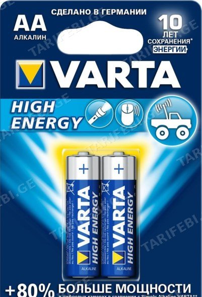 ელემენტი VARTA Alkaline High Energy AA 1.5 V 1 ც