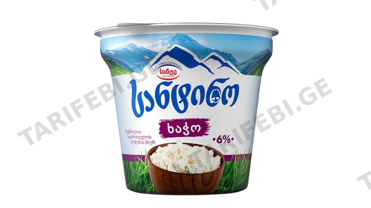 სანტინო ხაჭო 6% 180 გ.