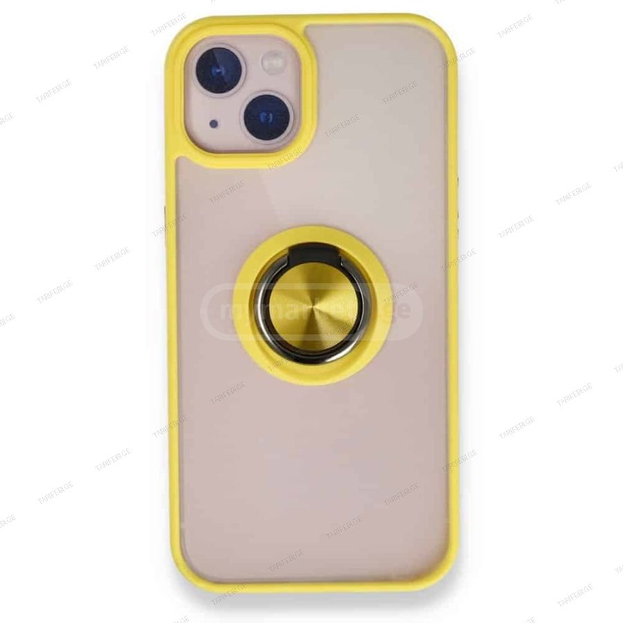 iPhone 13 Montreal Ring სილიკონის ქეისი ბეჭდით - ყვითელი