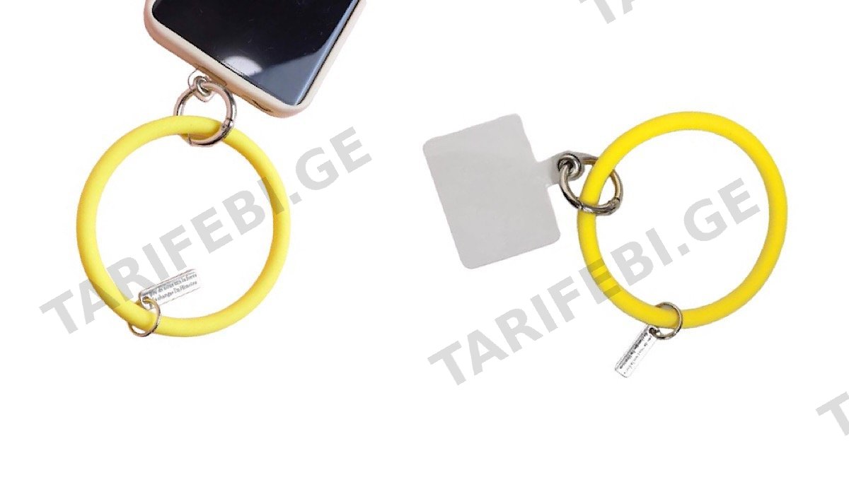 Universal Hanging Ring Rope Phone Case Silicone Bracelet ყვითელი (9114)