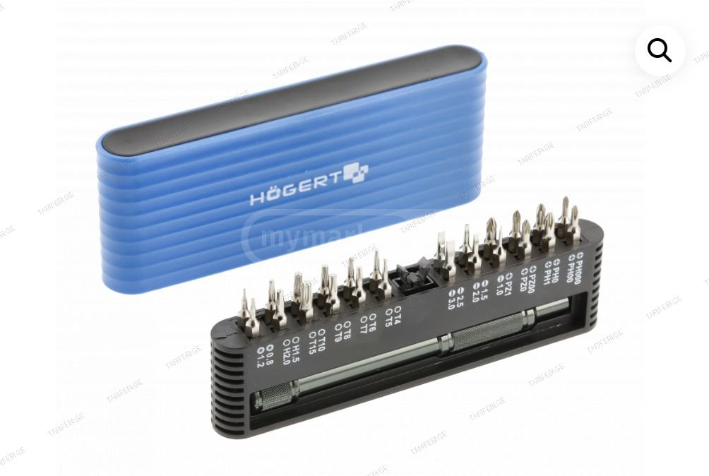 სახრახნისის თავაკების ნაკრები HOGERT HT1S273 (25 PCS)