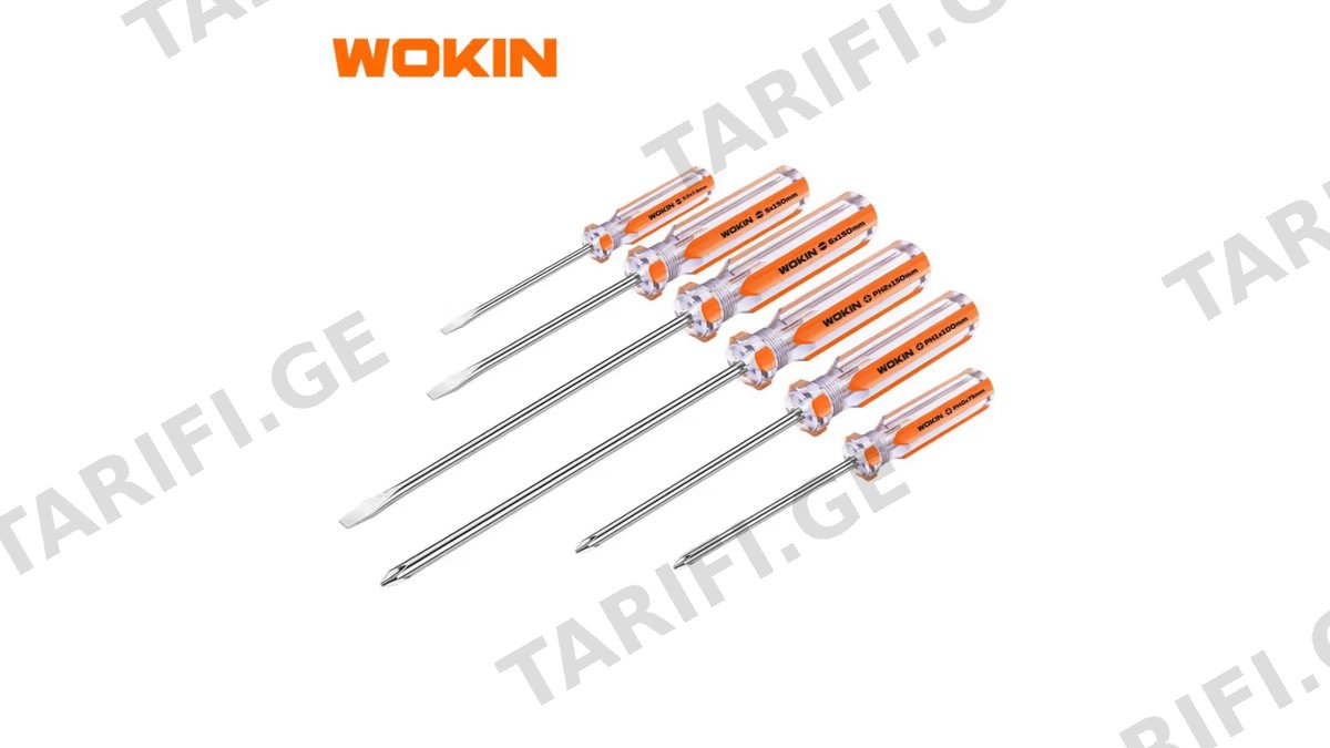 სახრახნისის ნაკრები Wokin 201805, 6Pcs Tool Set, SCREWDRIVER SET Orange/Silve