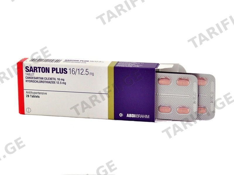 სარტონი აქვა - Sarton Plus 16/12.5 28 ტაბლეტი