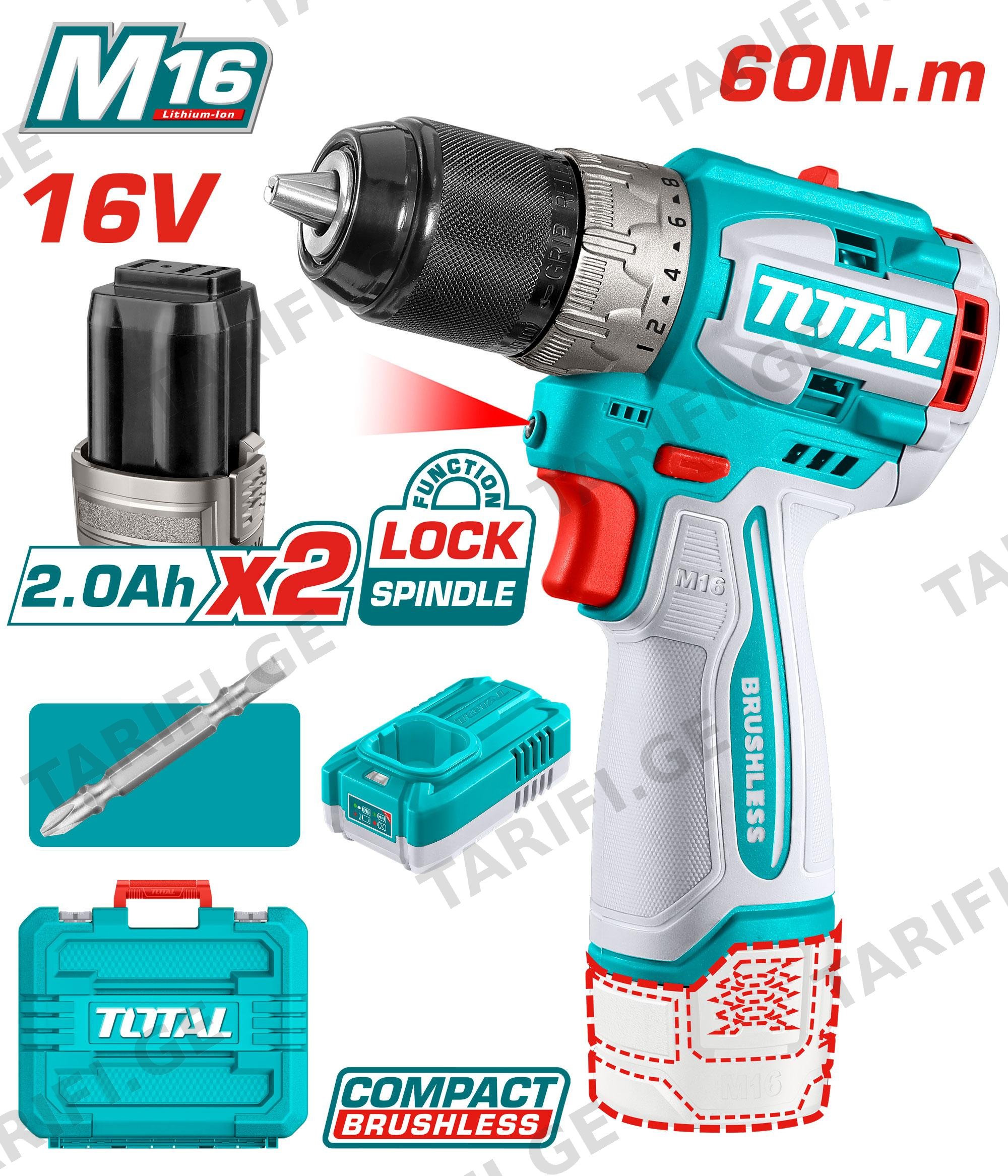 ელ. სახრახნისი TOTAL TDLI16682
