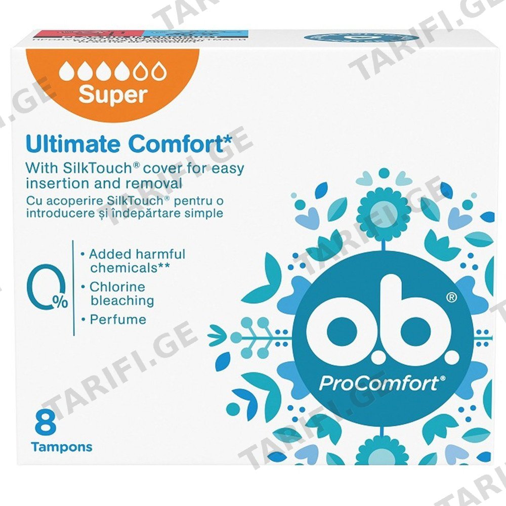 O.B. ProComfort 4 წვეთიანი ტამპონი 8 ც (ობი)