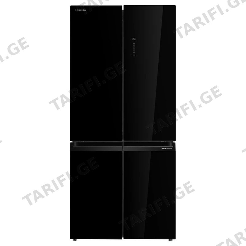 მაცივარი TOSHIBA GR-RF677WI-PGJ(22) 4-კარიანი NO FROST 515 ლ შავი მინა Black