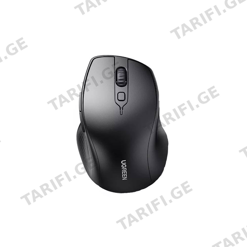 მაუსი UGREEN MU101 (90395), Ergonomic Wireless 2.4G Mouse, Bluetooth, 4000DPI, Silence Design, Black