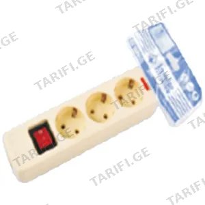 Ingelec 3 Socket Wire Copper with Switch White (5008K)