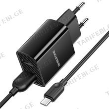BOROFONE charger BA53A Powerway dual port charger set(Micro)(EU)black