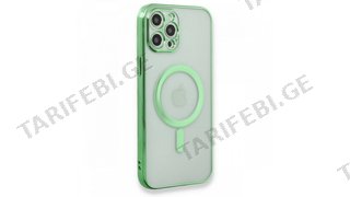 სილიკონის ქეისი iPhone 13 Pro max Case Magneticsafe Laser Silicone - მწვანე