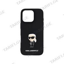 Karl Lagerfeld TPU Silicone Ikonik Hard Case iPhone 16 Pro KLOHCP16LSNIKBCK Black მობილური ტელეფონის ქეისი