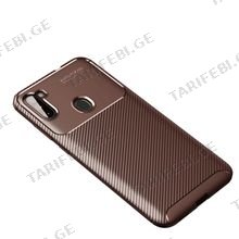 კარბონის ქეისი Samsung Galaxy A11 Focus Carbon Case - ყავისფერი