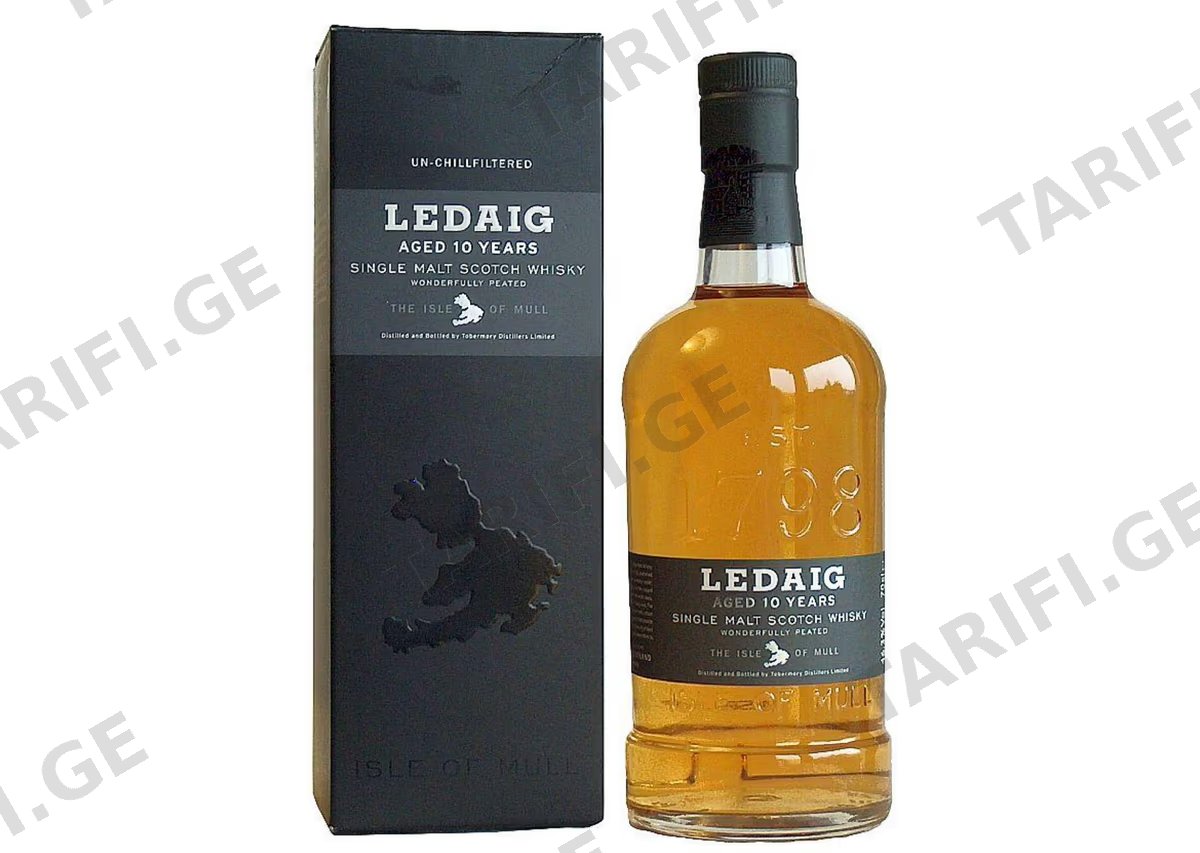 ერთალაოიანი შოტლანდიური ვისკი Ledaig, 10 წლიანი - 0.7L