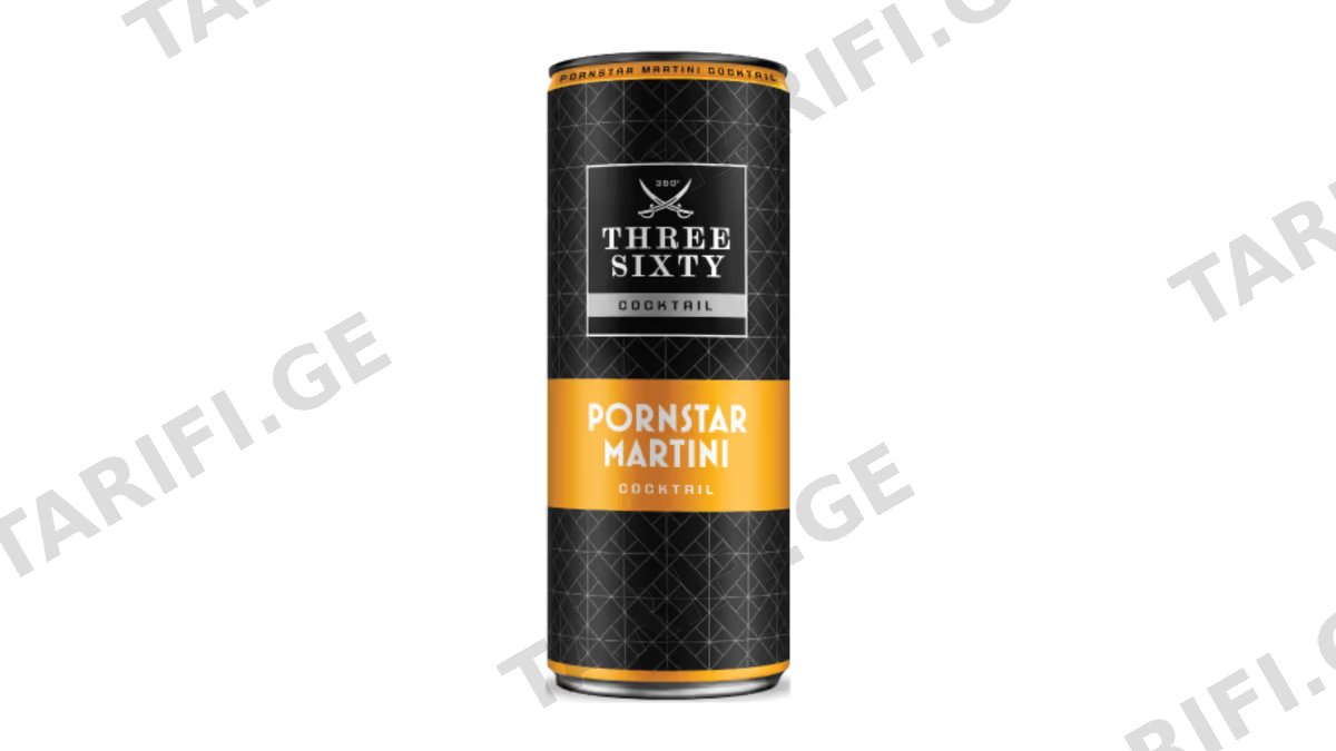 კოქტეილი/ Three sixty/ Pornstar Martini / 10%/ 12*250 მლ
