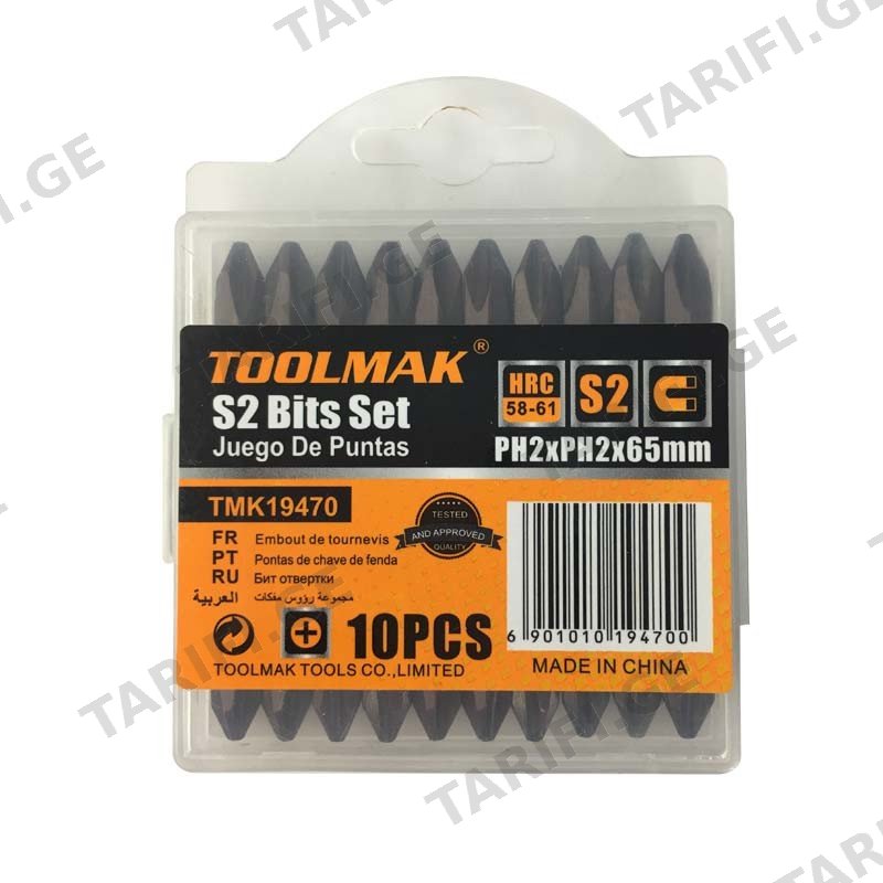 ორმხრივი ბიტები Toolmak TMK19469 PH2 50 მმ 10 ც
