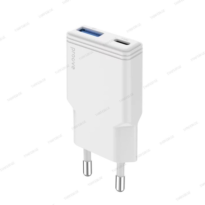 Wall Charger Proove Slender 30W (Type-C + USB) white