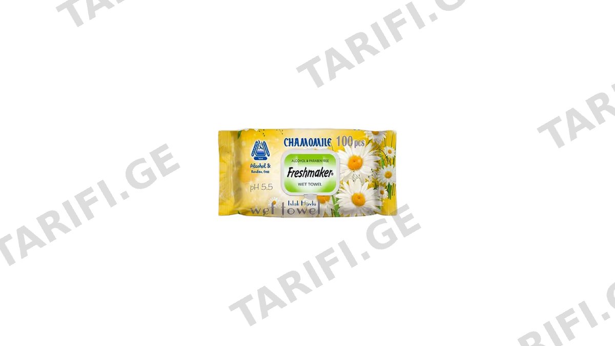 FRESHMAKER სველი ხელსახოცი გვირილა 100ც