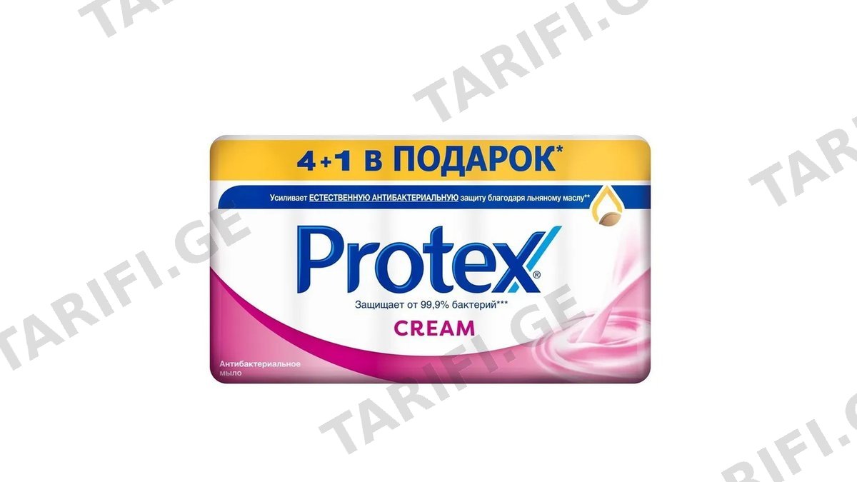 PROTEX ანტიბაქტერიული მყარი საპონი დამატენიანებელი კრემით 5 ც (პროტექსი)