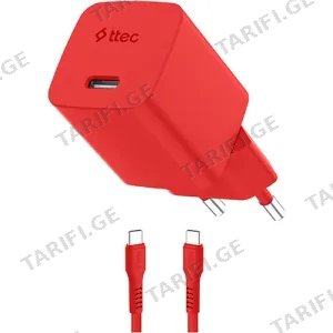 Ttec SmartCharger Gan 20W PD Travel Fast Charger + USB-C -Lightning Cable 120cm 2SCG20LNK