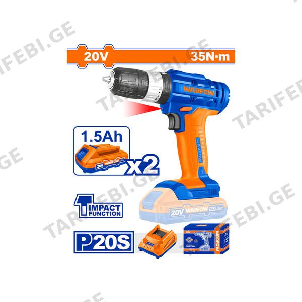ელექტრო ხრახნდამჭერი 20ვ Li-Ion (WCDP522) WADFOW
