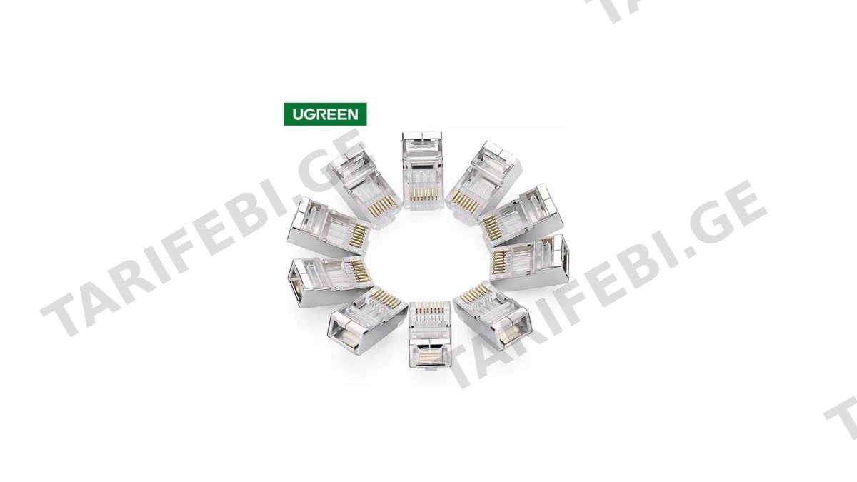 ქსელის კაბელის კონექტორი UGREEN NW111 (20333) Cat6 Connector Shielded Crystal Head 10Pack