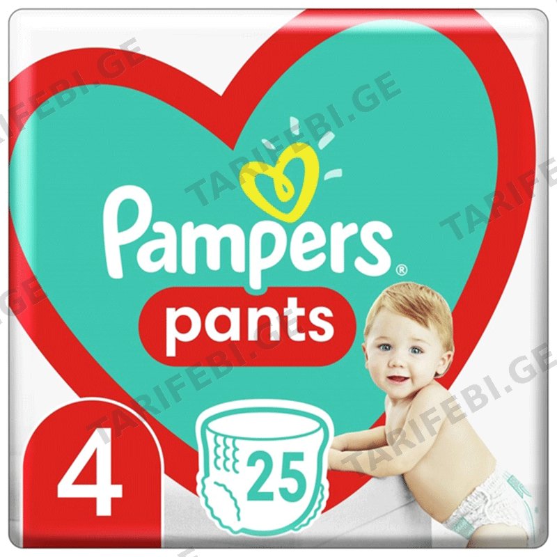 პამპერსის ბავშვის ტრუსი საფენი PA PT D6P S4 4X25 CP