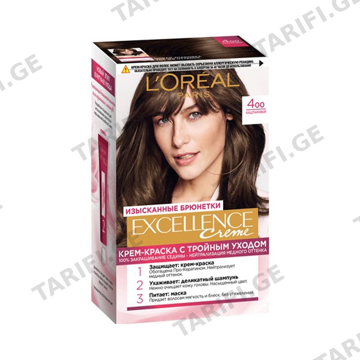 თმის საღებავი Excellence N400 2908/1119 ლორეალი - Loreal