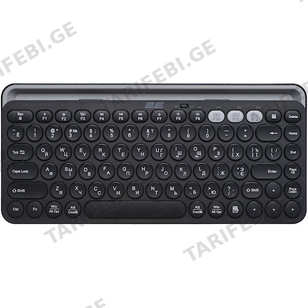 კლავიატურა 2E 2E-KS250WBK, Wireless, USB, BT, Keyboard, Black