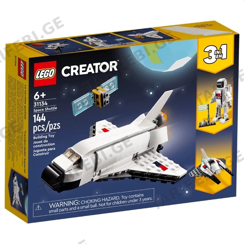 ასაწყობი კონსტრუქცია LEGO 31134 CREATOR 3-IN-1 SPACE SHUTTLE, 144 ნაწილი