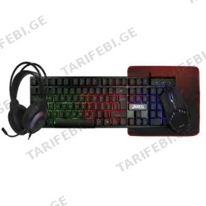 Jedel CP-09 Gaming Combo 4 in 1, 4D Lighting Mouse, Headphone USB+3.5x2 Mouse Pad