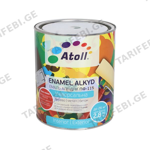2.6კგ ემალის საღებავი ზურმუხტი ATOLL ПФ-115