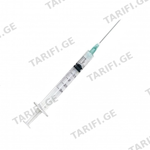 შპრიცი 2 მლ დგუშით 22G (0.7X32მმ) /Luer Slyp/ #1