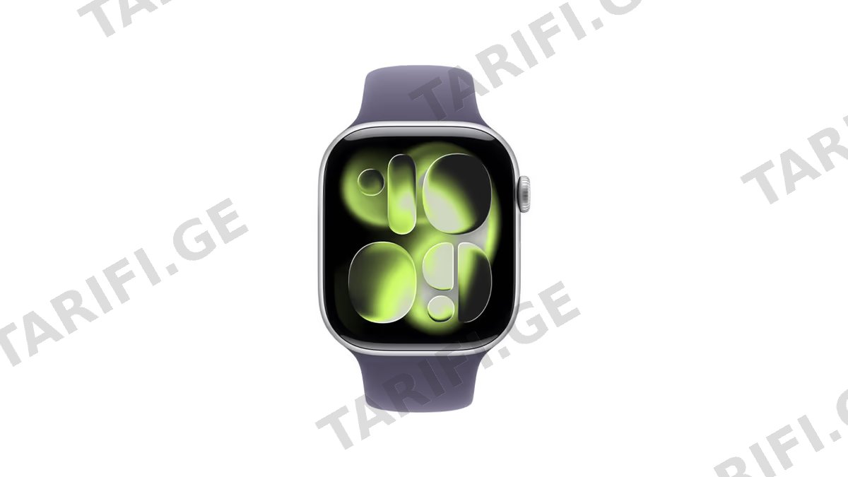 Apple Watch Series 11 GPS 46mm Silver Aluminium Case With Purple Fog Sport Band MEVA4 M/L
