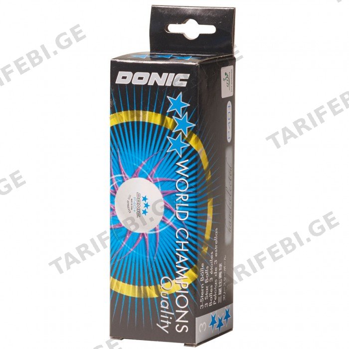 მაგიდის ჩოგბურთის ბურთები DONIC (WHITE 3p)