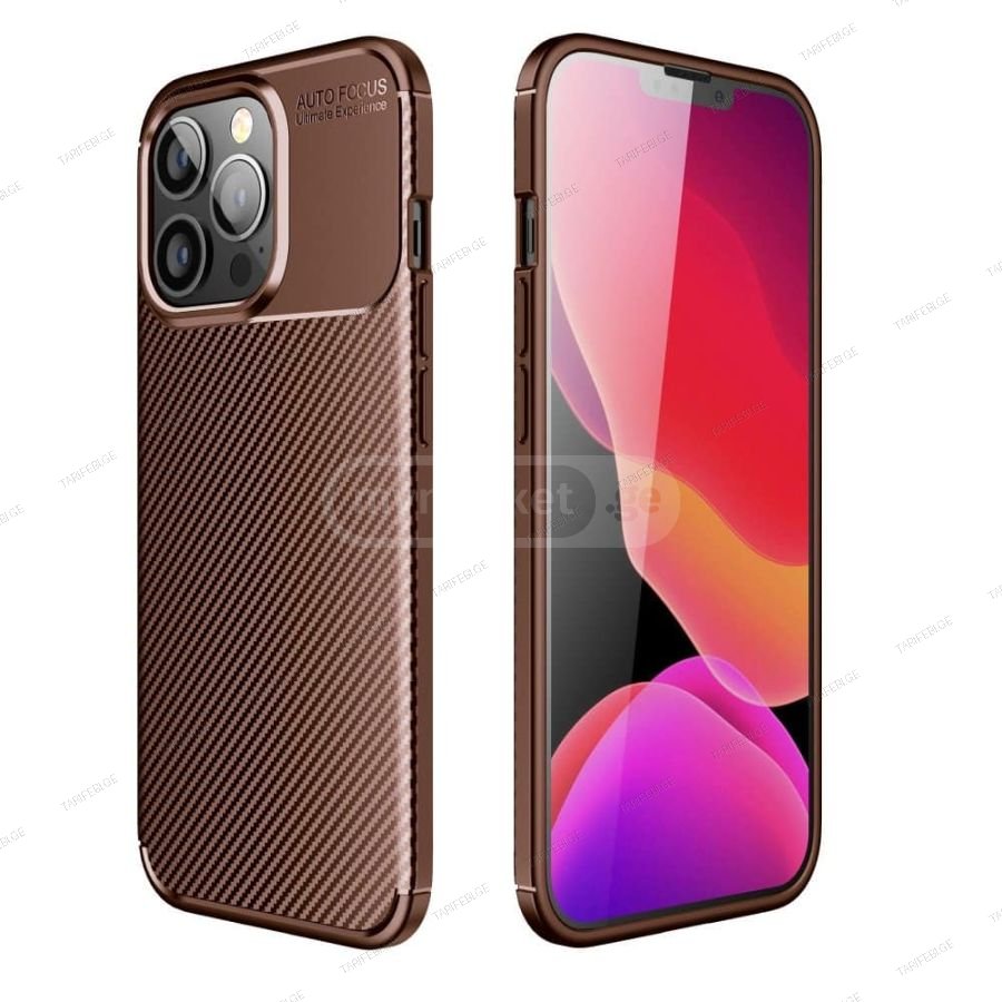 კარბონის ქეისი iPhone 13 Pro Focus Carbon Case - ყავისფერი