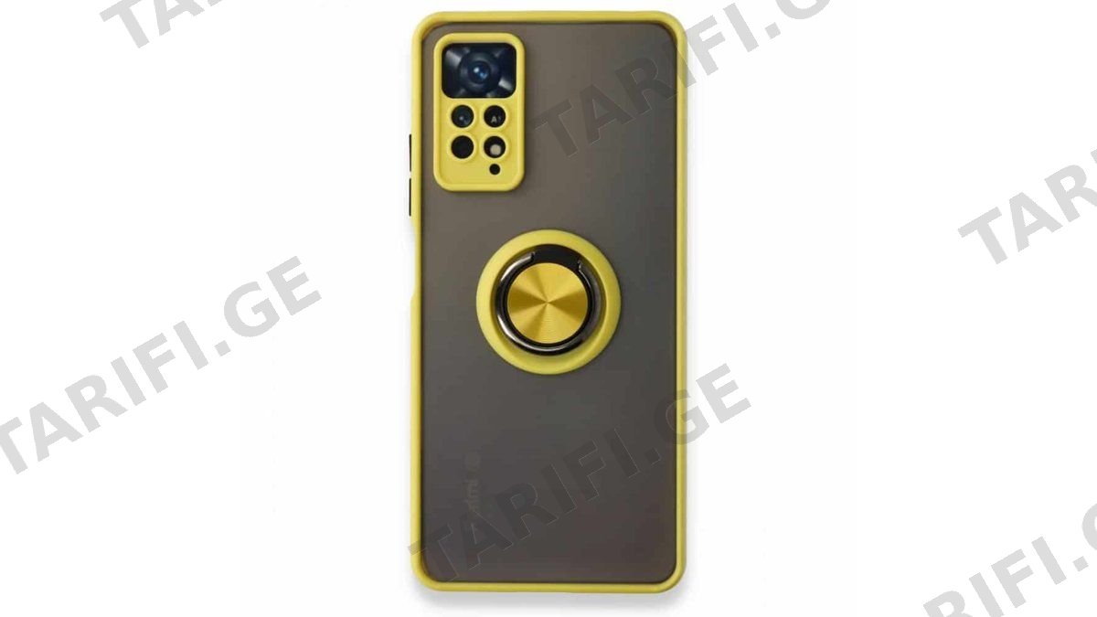 Xiaomi Redmi Note 11 Pro Montreal Ring სილიკონის ქეისი ბეჭდით - ყვითელი