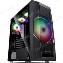 ქეისი 2E GAMING COMPUTER CASE TURBO (G2057B) , MIDT, 2xUSB2.0,1xUSB3.0, 1x200+3x120, ARGB,TG (SIDE PANEL), WITHOUT PSU, BLACK (2E-G2057B)