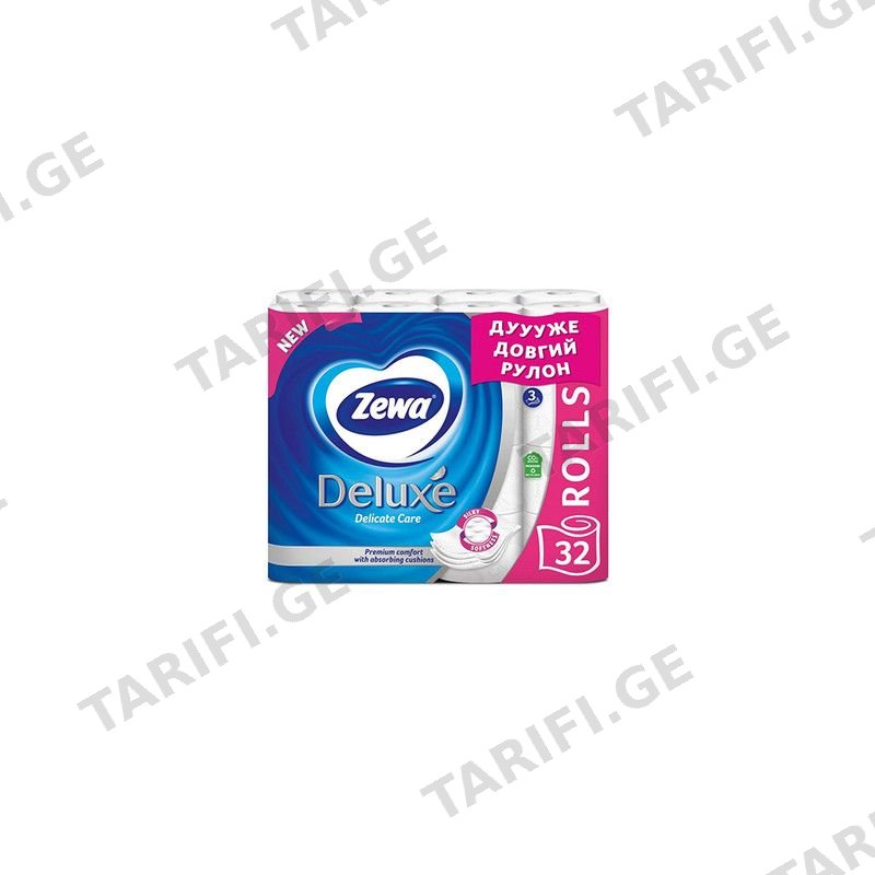 Zewa Deluxe 3 ფენიანი ტუალეტის ქაღალდი 32ც