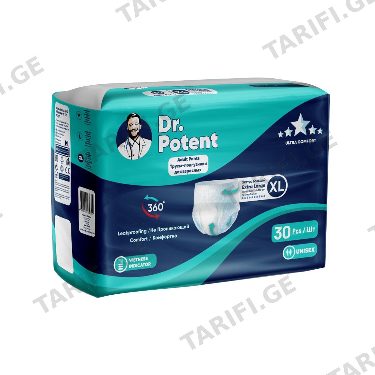 მწოლიარის ტრუსი XL 30 ცალი 0304 დოქტორ პოტენტი - Dr. Potent