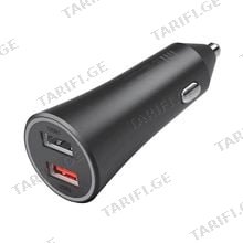 Xiaomi mi 37w dual port car charger GDS4147GL მანქანის აქსესუარი